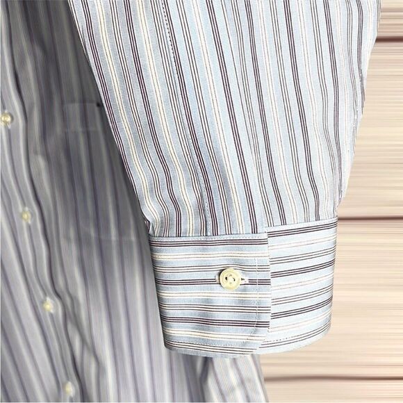 Brooks Brothers Cotton Striped Classic Fit Button Up Shirt Neck 15 1/2 - 33 - Picture 5 of 9